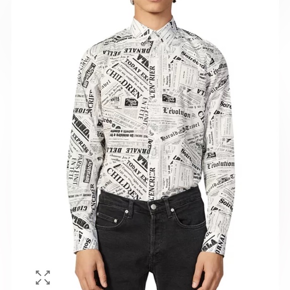 🏇 Sandro Newspaper Print Men's Shirt - Picture 12 of 13